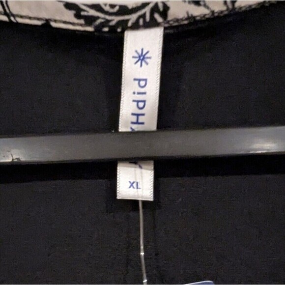 Piphany nwt XL tunic top Black and White Jersey back Chiffon Front - Picture 3 of 5